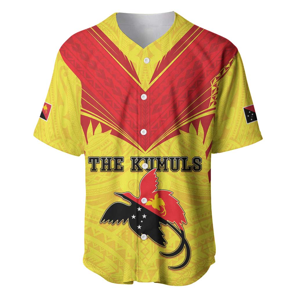 Papua New Guinea Rugby Custom Baseball Jersey Kumuls Heritage LT05 Yellow - Polynesian Pride