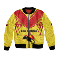 Papua New Guinea Rugby Custom Bomber Jacket Kumuls Heritage LT05 Unisex Yellow - Polynesian Pride