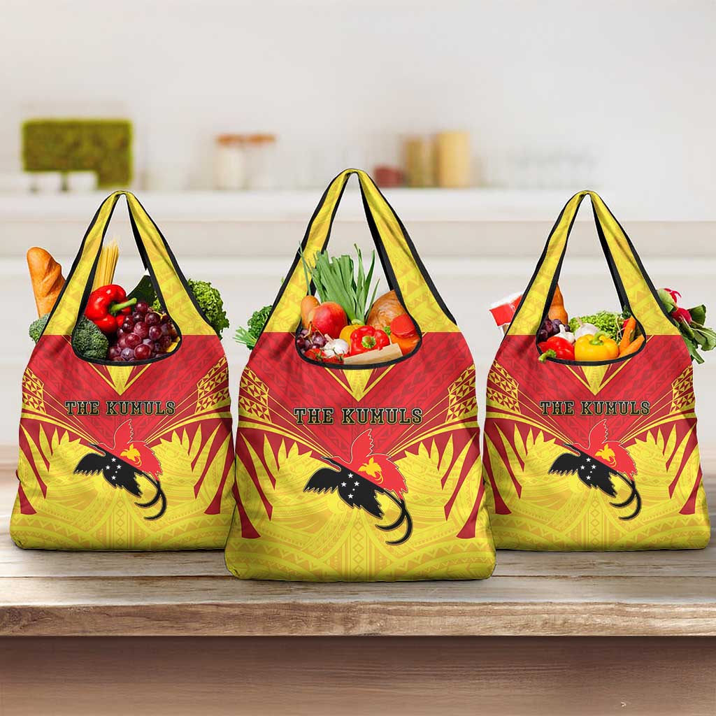 Papua New Guinea Rugby Grocery Bag Kumuls Heritage LT05 3-pack One Size Yellow - Polynesian Pride