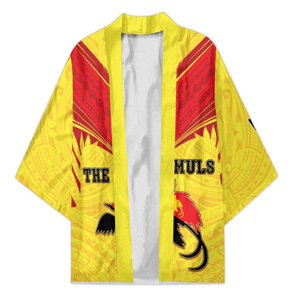 Papua New Guinea Rugby Custom Kimono Kumuls Heritage LT05 Unisex Yellow - Polynesian Pride