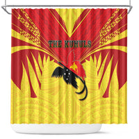 Papua New Guinea Rugby Shower Curtain Kumuls Heritage LT05 Yellow - Polynesian Pride
