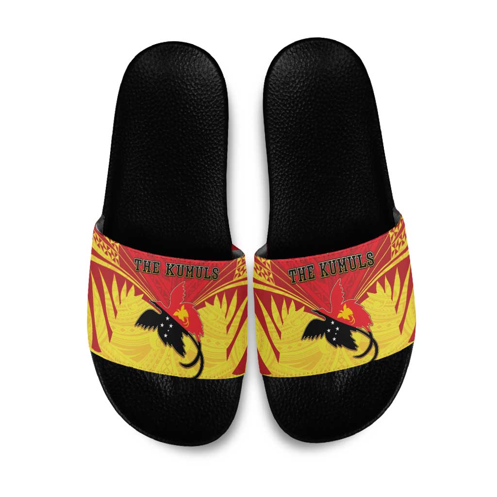Papua New Guinea Rugby Slide Sandals Kumuls Heritage LT05 Yellow - Polynesian Pride