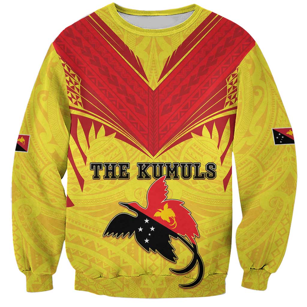 Papua New Guinea Rugby Custom Sweatshirt Kumuls Heritage LT05 Unisex Yellow - Polynesian Pride