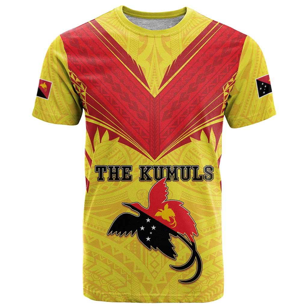 Papua New Guinea Rugby Custom T Shirt Kumuls Heritage LT05 Yellow - Polynesian Pride