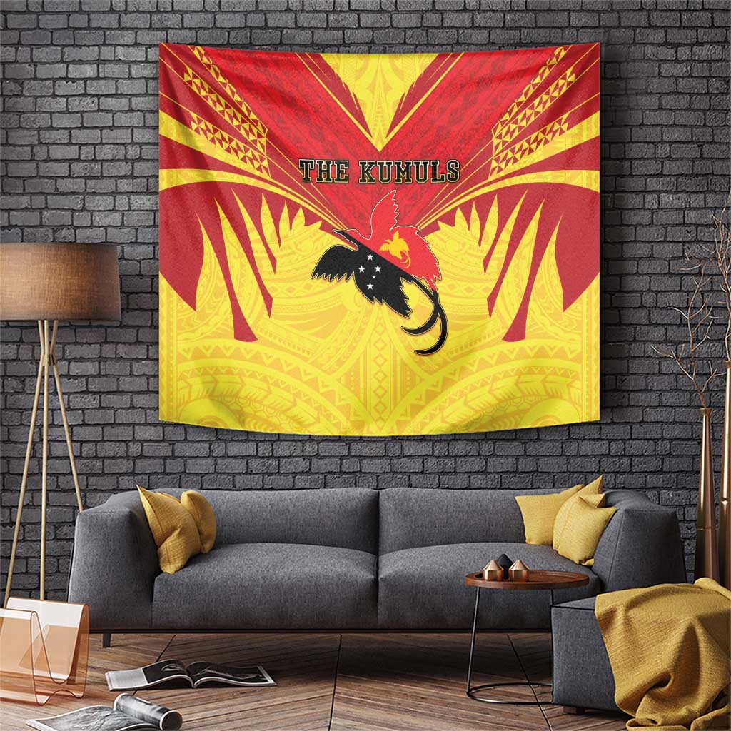 Papua New Guinea Rugby Tapestry Kumuls Heritage LT05 Yellow - Polynesian Pride