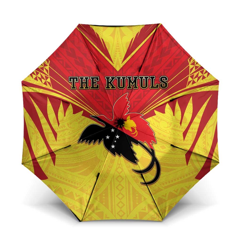 Papua New Guinea Rugby Umbrella Kumuls Heritage LT05 One Size Folded 11.42 inch Opened Diameter 37.4 inch Yellow - Polynesian Pride