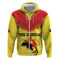 Papua New Guinea Rugby Custom Zip Hoodie Kumuls Heritage LT05 Zip Hoodie Yellow - Polynesian Pride