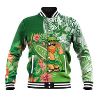 Aloha Hawaii St Patrick's Day Baseball Jacket Polynesian Style LT05 Unisex Green - Polynesian Pride