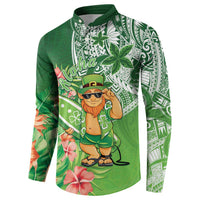 Aloha Hawaii St Patrick's Day Button Sweatshirt Polynesian Style LT05 - Polynesian Pride