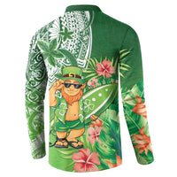 Aloha Hawaii St Patrick's Day Button Sweatshirt Polynesian Style LT05 - Polynesian Pride