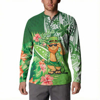 Aloha Hawaii St Patrick's Day Button Sweatshirt Polynesian Style LT05 - Polynesian Pride