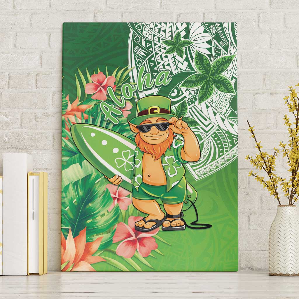 Aloha Hawaii St Patrick's Day Canvas Wall Art Polynesian Style LT05 Without Frame Green - Polynesian Pride