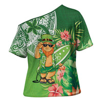 Aloha Hawaii St Patrick's Day Cross Shoulder Shirt Polynesian Style LT05 - Polynesian Pride