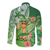 Aloha Hawaii St Patrick's Day Long Sleeve Button Shirt Polynesian Style LT05 - Polynesian Pride