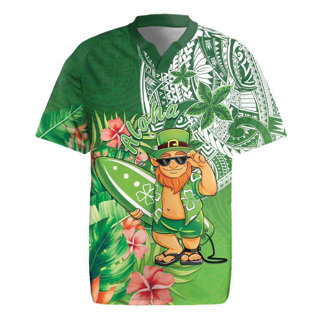 Aloha Hawaii St Patrick's Day Rugby Jersey Polynesian Style LT05 Green - Polynesian Pride