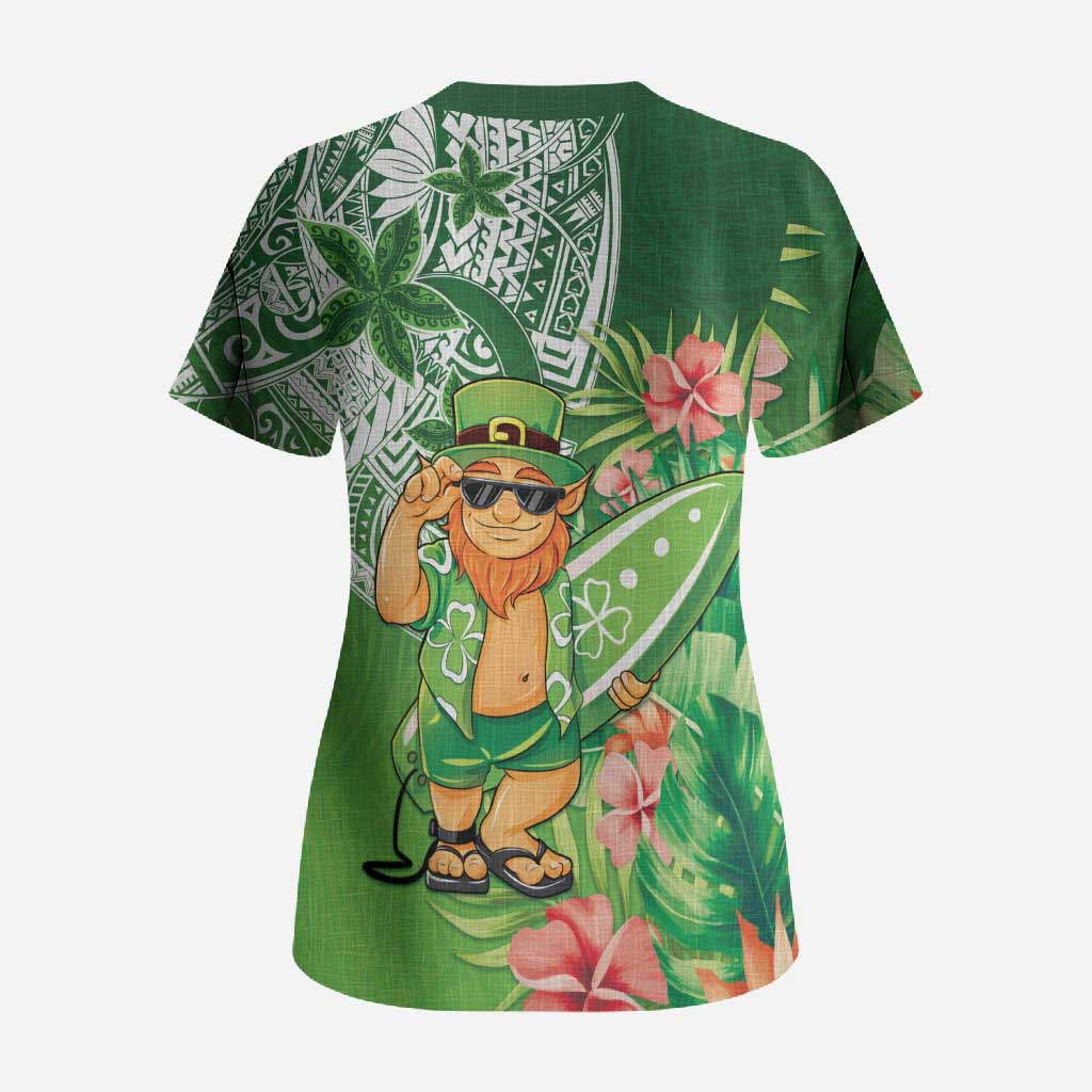 Aloha Hawaii St Patrick's Day Scrub Top Polynesian Style LT05 - Polynesian Pride
