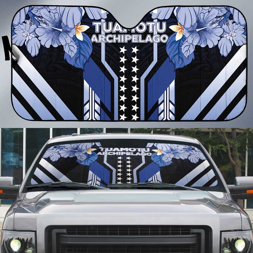 French Polynesia Tuamotu Archipelago Auto Sun Shade Polynesian Pattern Unique Style LT05 Navy - Polynesian Pride