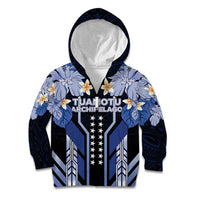 French Polynesia Tuamotu Archipelago Kid Hoodie Polynesian Pattern Unique Style LT05 Zip Hoodie Navy - Polynesian Pride