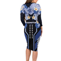 French Polynesia Tuamotu Archipelago Long Sleeve Bodycon Dress Polynesian Pattern Unique Style LT05 - Polynesian Pride