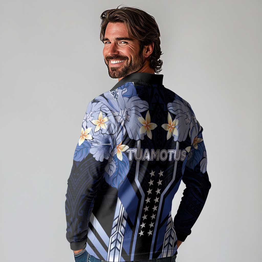 French Polynesia Tuamotu Archipelago Long Sleeve Polo Shirt Polynesian Pattern Unique Style LT05 - Polynesian Pride