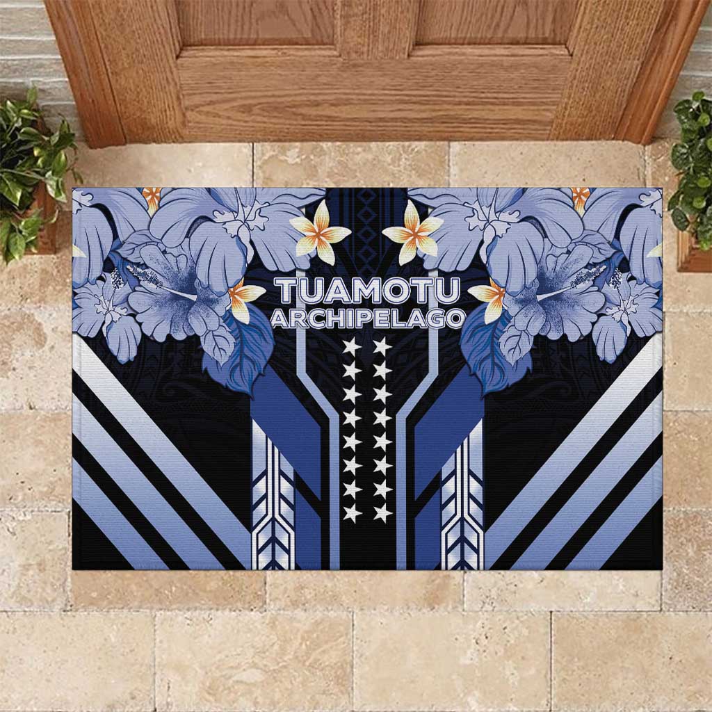 French Polynesia Tuamotu Archipelago Rubber Doormat Polynesian Pattern Unique Style LT05 Navy - Polynesian Pride