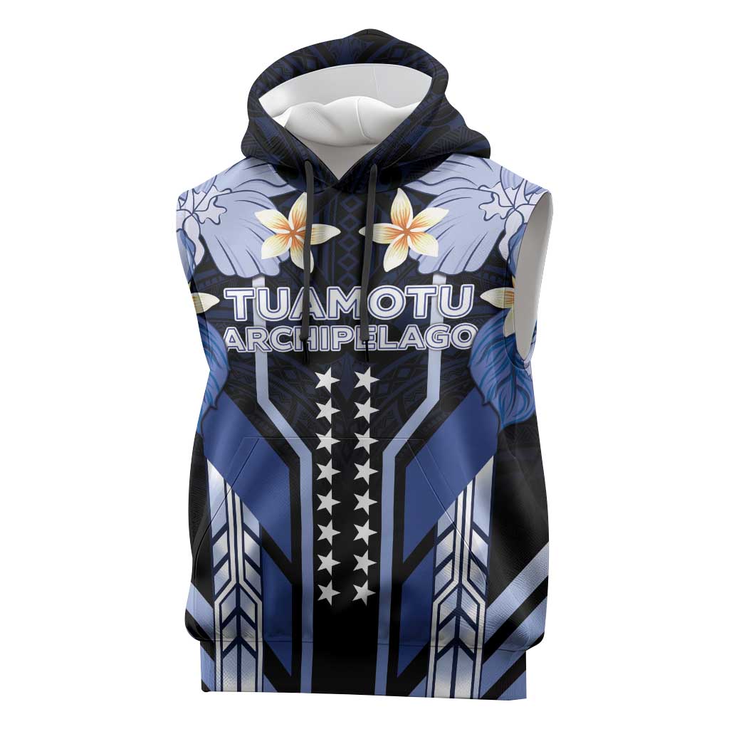 French Polynesia Tuamotu Archipelago Sleeveless Hoodie Polynesian Pattern Unique Style LT05 Navy - Polynesian Pride