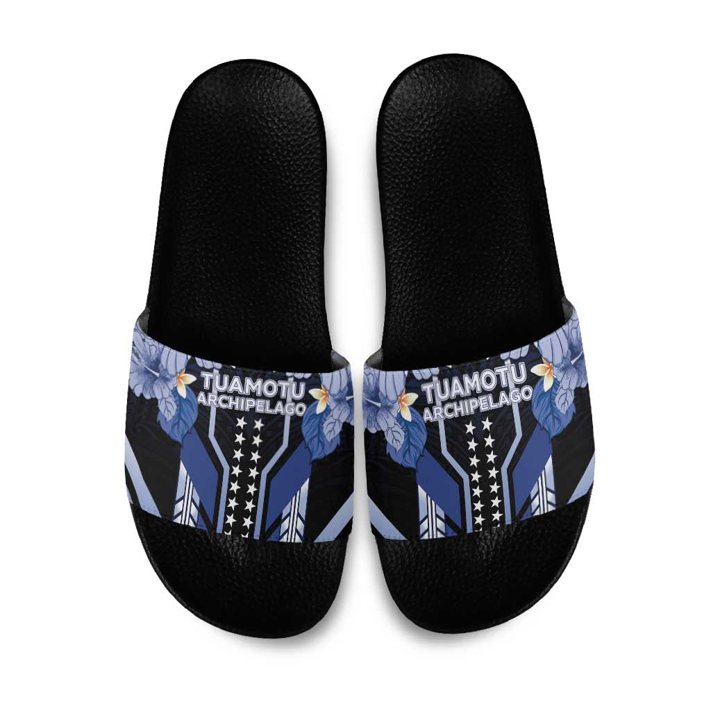 French Polynesia Tuamotu Archipelago Slide Sandals Polynesian Pattern Unique Style LT05 Navy - Polynesian Pride