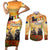 Australia And New Zealand ANZAC Day Couples Matching Short Sleeve Bodycon Dress and Long Sleeve Button Shirt Kangaroo And Kiwi Bird Soldiers Lest We Forget LT05 Yellow - Polynesian Pride