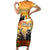 Australia And New Zealand ANZAC Day Short Sleeve Bodycon Dress Kangaroo And Kiwi Bird Soldiers Lest We Forget LT05 Long Dress Yellow - Polynesian Pride