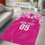 New Zealand Fern Women Rugby Custom Area Rug Pink Maori Pattern