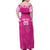 New Zealand Fern Women Rugby Custom Family Matching Off Shoulder Maxi Dress and Hawaiian Shirt Pink Maori Pattern