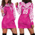 New Zealand Fern Women Rugby Custom Hoodie Dress Pink Maori Pattern