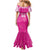 New Zealand Fern Women Rugby Custom Mermaid Dress Pink Maori Pattern