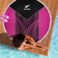 New Zealand Fern Rugby Beach Blanket Pink Maori Pattern LT05 - Polynesian Pride