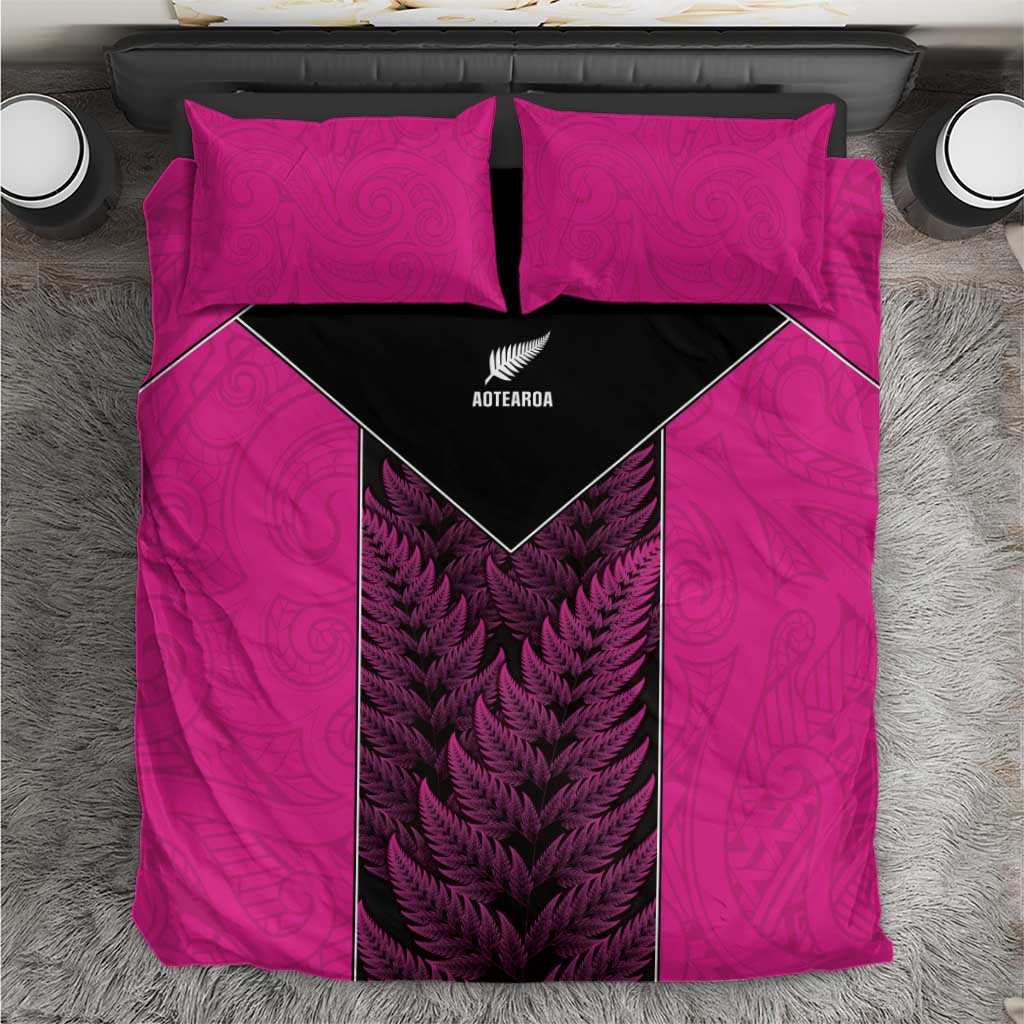 New Zealand Fern Rugby Bedding Set Pink Maori Pattern LT05 Pink - Polynesian Pride