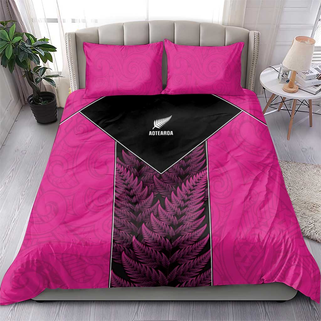 New Zealand Fern Rugby Bedding Set Pink Maori Pattern LT05 - Polynesian Pride