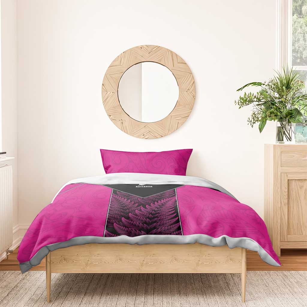 New Zealand Fern Rugby Bedding Set Pink Maori Pattern LT05 - Polynesian Pride
