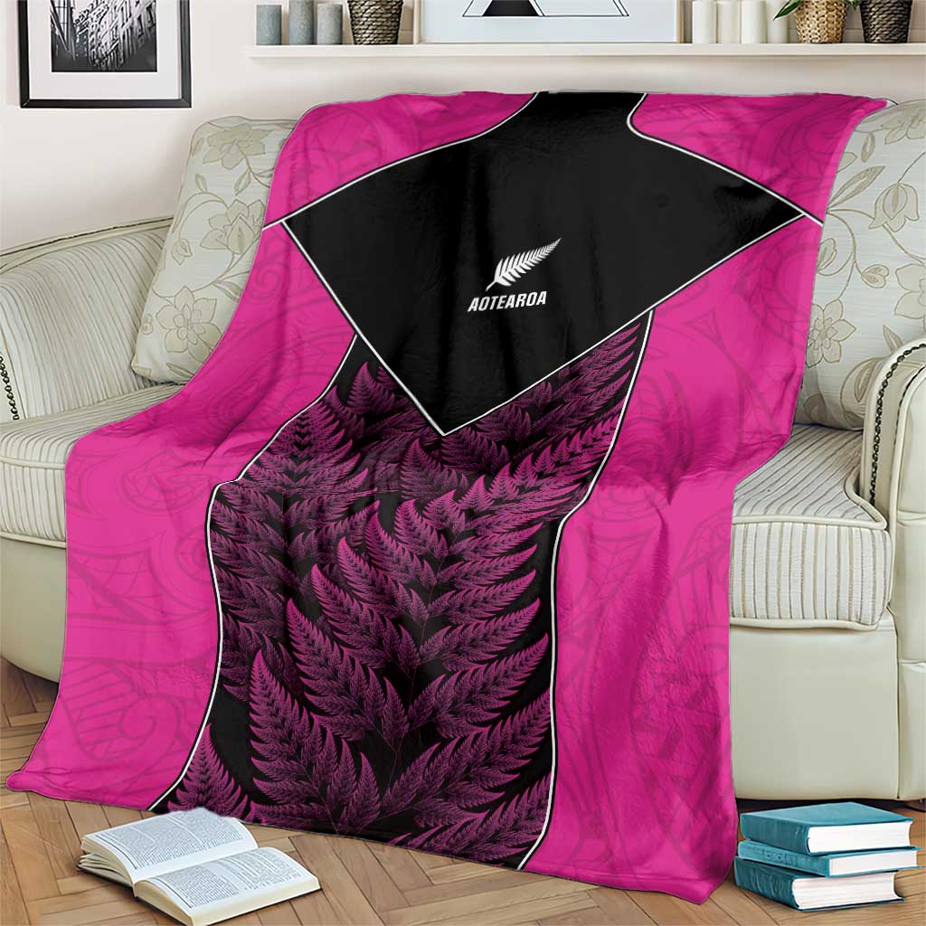 New Zealand Fern Rugby Blanket Pink Maori Pattern LT05 - Polynesian Pride