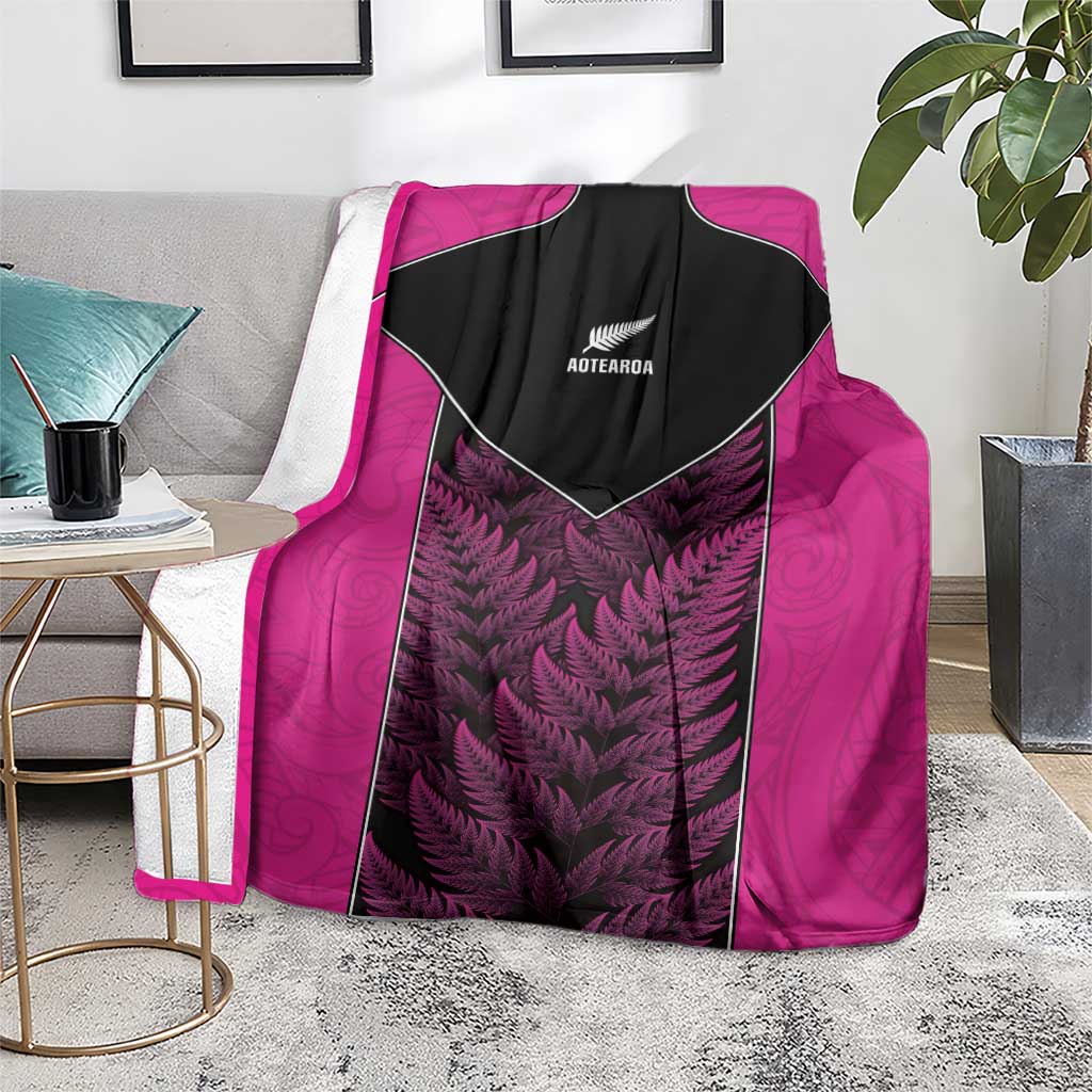 New Zealand Fern Rugby Blanket Pink Maori Pattern LT05 - Polynesian Pride