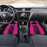 New Zealand Fern Rugby Car Mats Pink Maori Pattern LT05 Set 2pcs - Front Pink - Polynesian Pride
