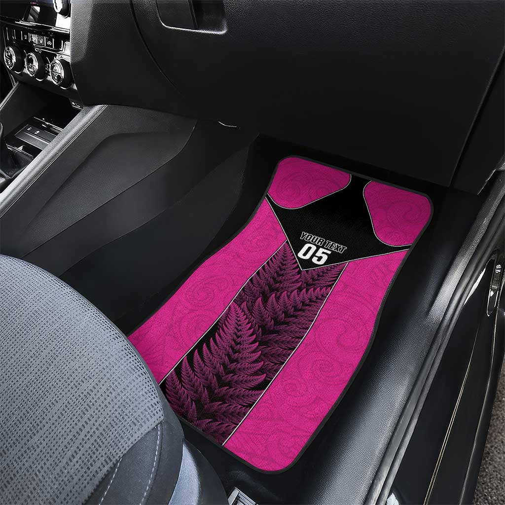 New Zealand Fern Rugby Car Mats Pink Maori Pattern LT05 - Polynesian Pride