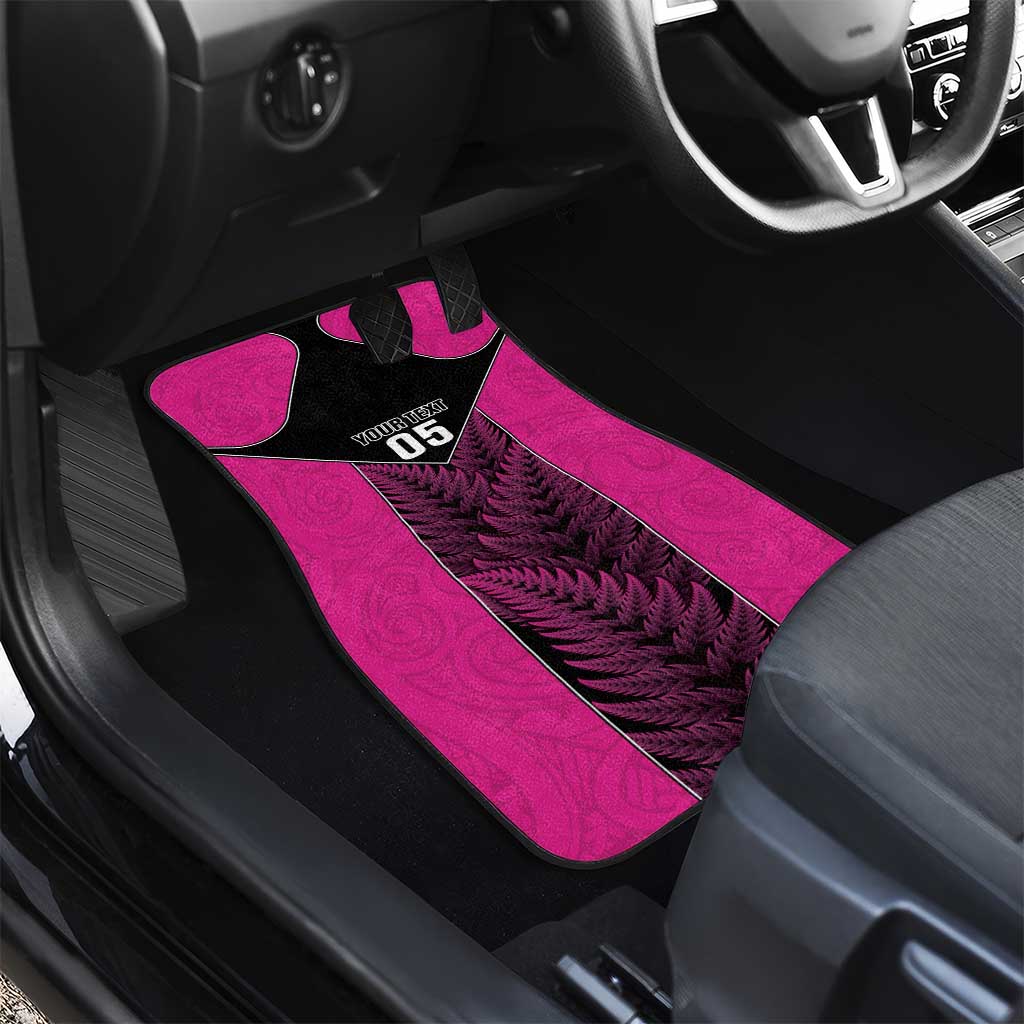 New Zealand Fern Rugby Car Mats Pink Maori Pattern LT05 - Polynesian Pride