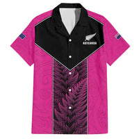 New Zealand Fern Rugby Custom Hawaiian Shirt Pink Maori Pattern LT05 Pink - Polynesian Pride
