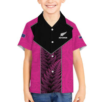 New Zealand Fern Rugby Custom Hawaiian Shirt Pink Maori Pattern LT05 - Polynesian Pride