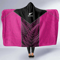New Zealand Fern Rugby Hooded Blanket Pink Maori Pattern LT05 One Size Pink - Polynesian Pride