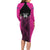 New Zealand Fern Rugby Custom Long Sleeve Bodycon Dress Pink Maori Pattern