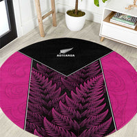 New Zealand Fern Rugby Round Carpet Pink Maori Pattern LT05 Pink - Polynesian Pride