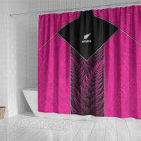 New Zealand Fern Rugby Shower Curtain Pink Maori Pattern LT05 - Polynesian Pride