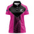 New Zealand Fern Rugby Custom Women Polo Shirt Pink Maori Pattern