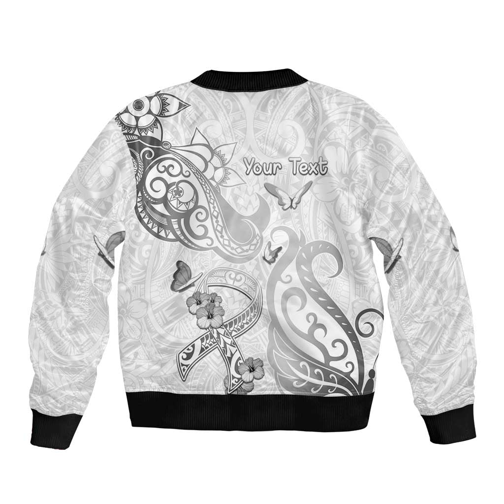 Personalised Brain Cancer Awareness Bomber Jacket Ribbon Polynesian Pattern LT05 - Polynesian Pride